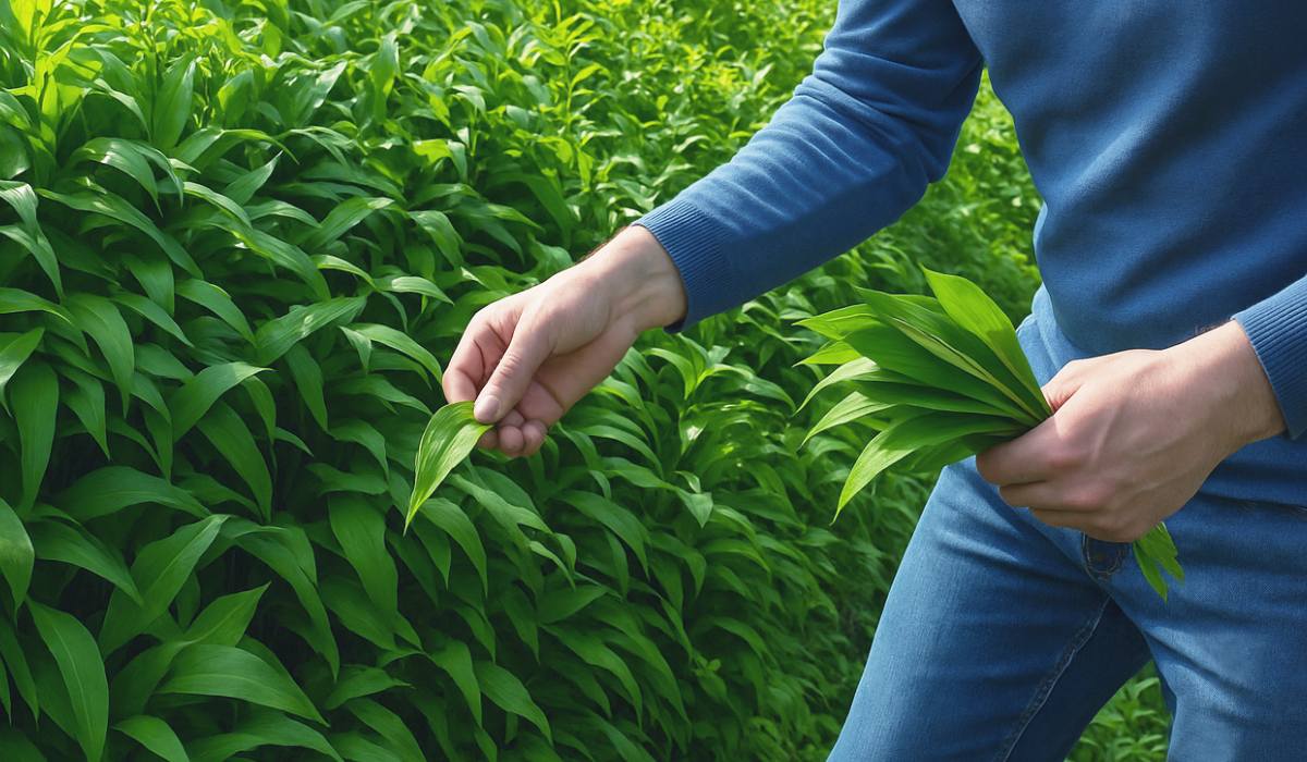 Foraging for wild garlic in the UK